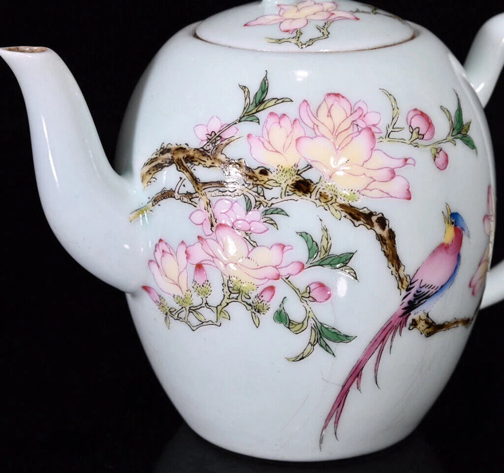 5.1" Chinese Enamel Porcelain HandPainted Exquisite Flowers&Birds Teapots | eBay