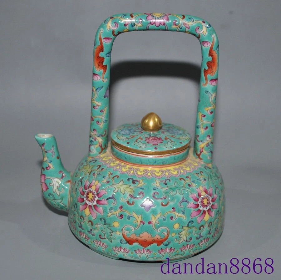 5.6"Old China cloisonne enamel porcelain flowers grain handle Tea makers Tea Pot | eBay