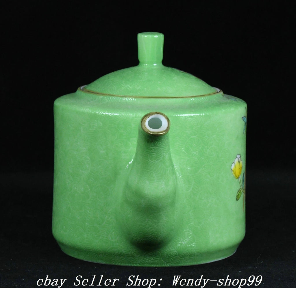 Qianlong Marked Colour Enamel Porcelain Gilt Peony Flower Bird Teapot Teakettle | eBay