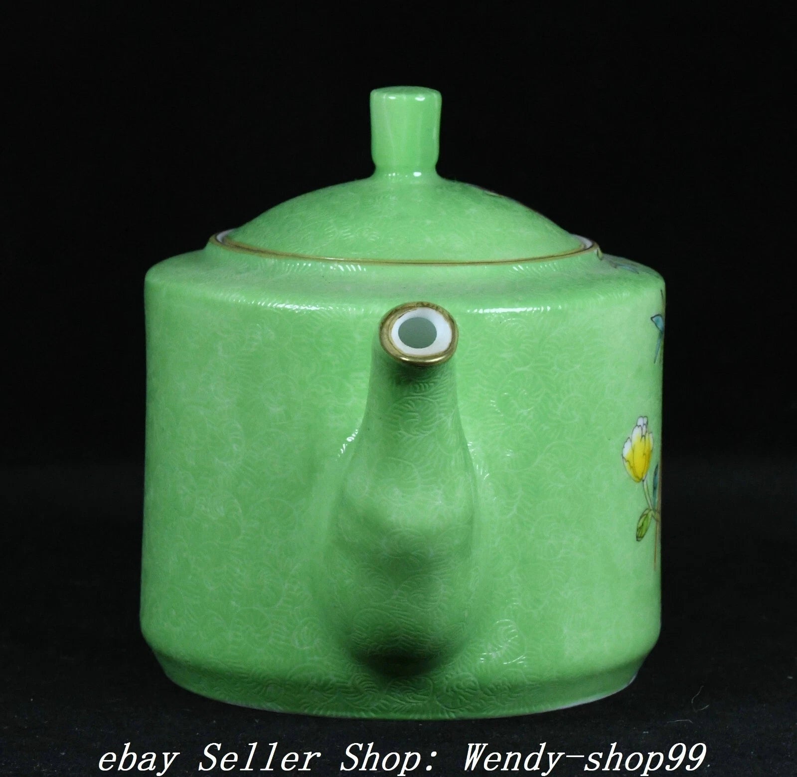 Qianlong Marked Colour Enamel Porcelain Gilt Peony Flower Bird Teapot Teakettle | eBay