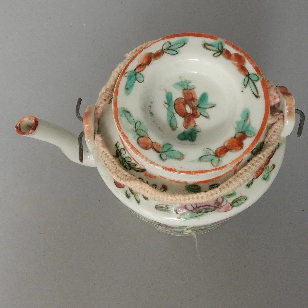 Antique Chinese Famille Rose Porcelain Teapot And Lid Enamel Hand Painted China | eBay