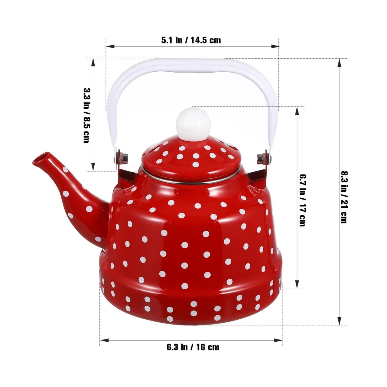 1.8 Quart Vintage Tea Kettle,Enamel Tea Kettle with Handle Cute Stovetop,Enam... | eBay