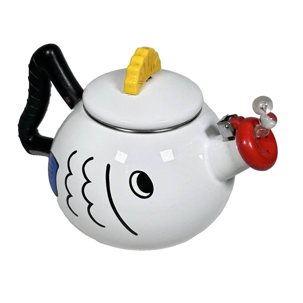 Vintage Kamenstein Fish Tea Kettle White Enamel MCM Tea Pot | eBay