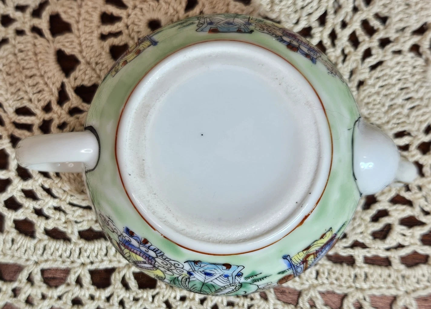 8 Piece Vintage Miniature Enamel on Porcelain Asian Teapot & Tea Cups | eBay