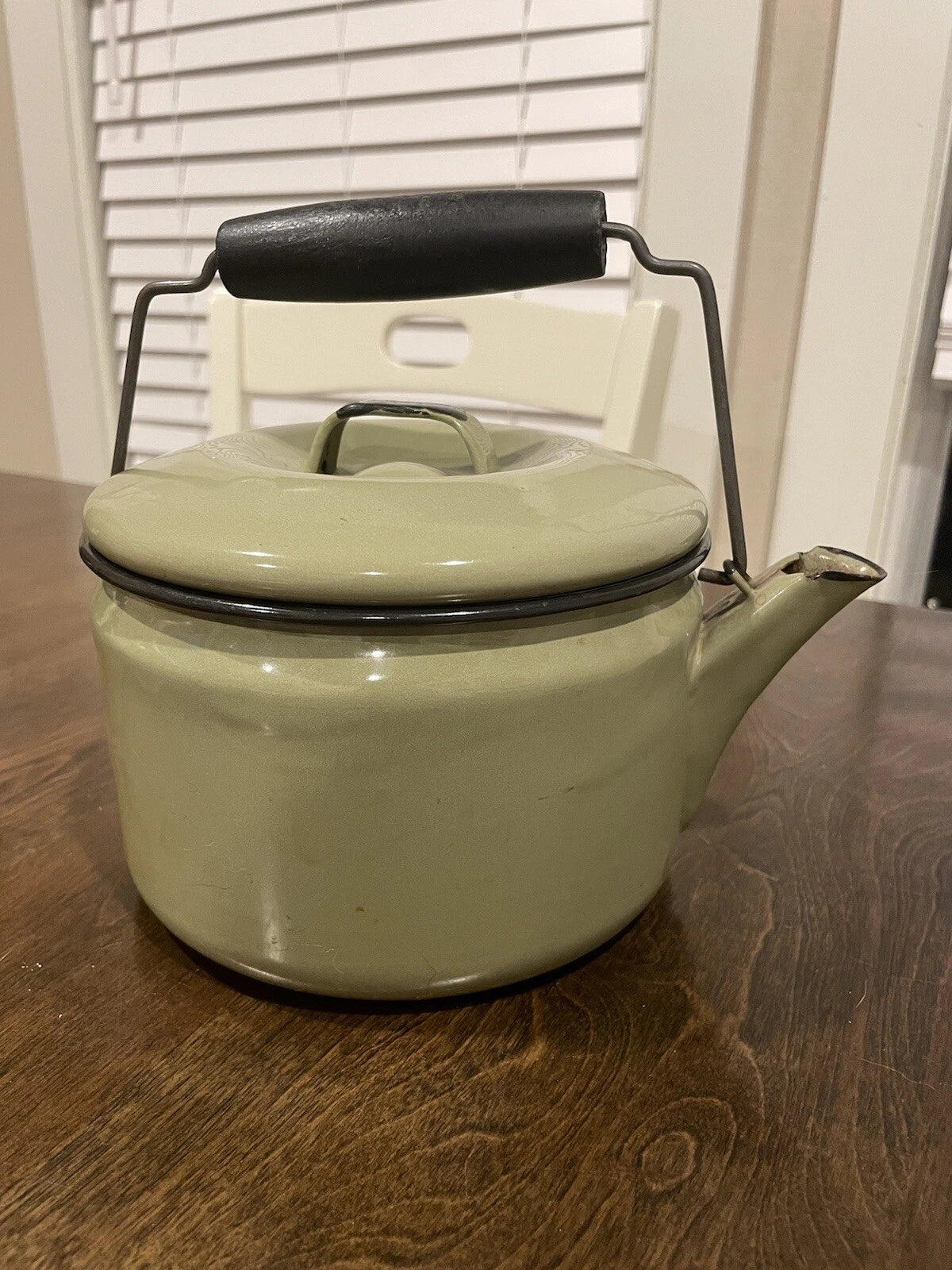 Vintage Enamel Ware Green Teapot Kettle | eBay