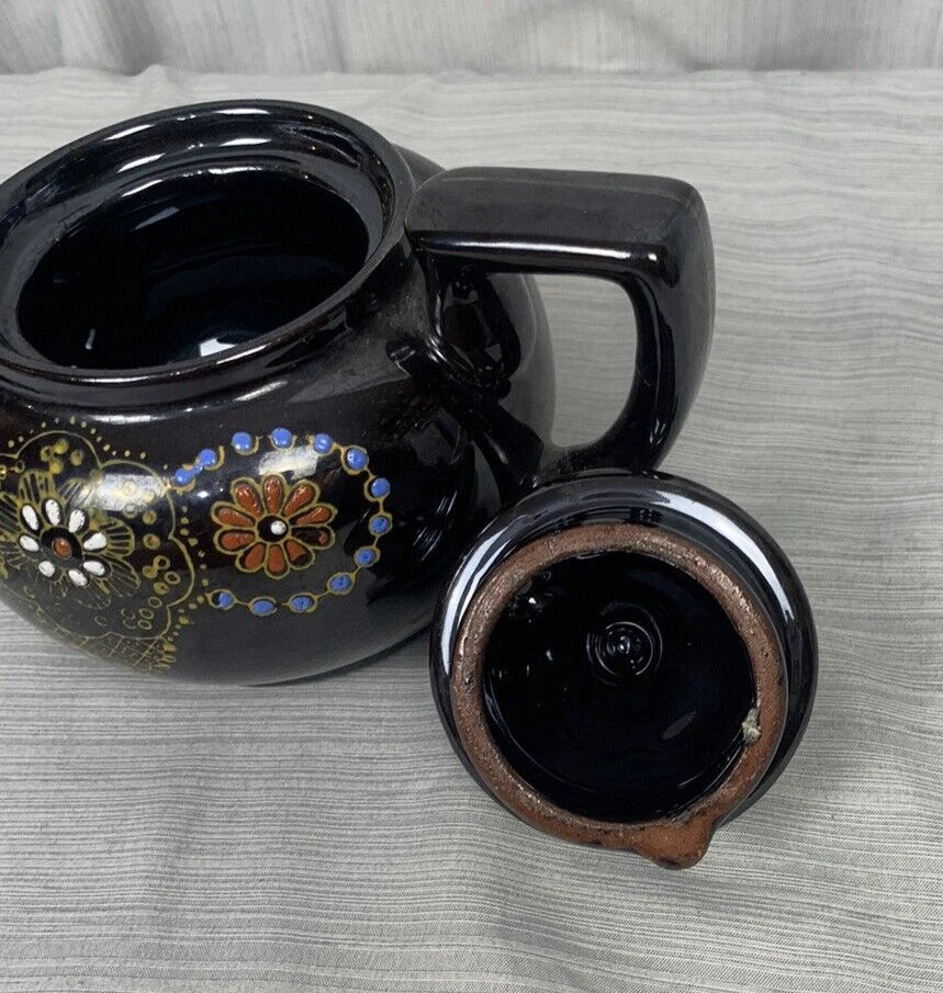 Dark Brown Teapot Moriage Enamel Hand Painted Vintage, Japan | eBay