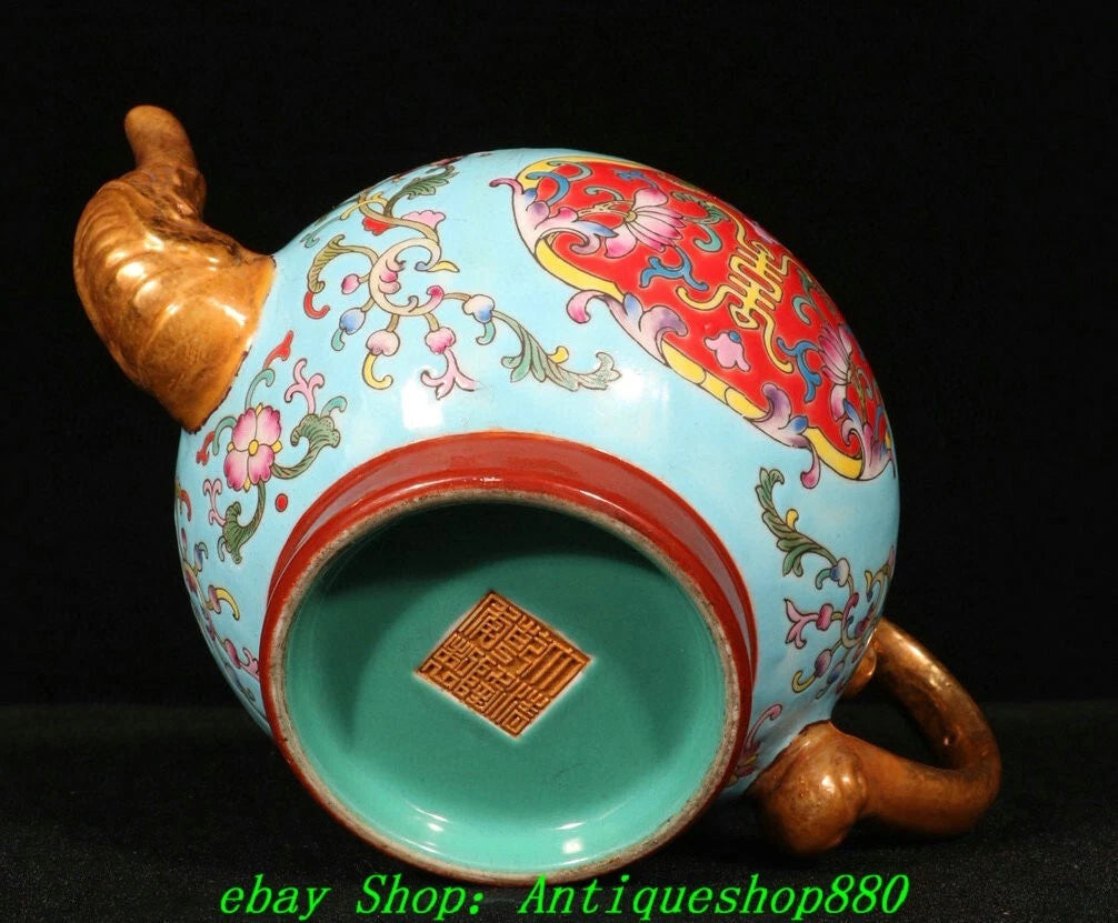 Qianlong Enamel Colour Porcelain Gilt Dragon Beast Head Pattern Teapot Teakettle | eBay
